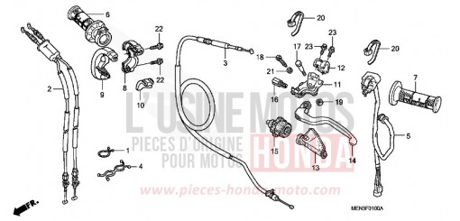 LEVIER DE GUIDON/COMMUTATEUR/CABLE CRF450RB de 2011